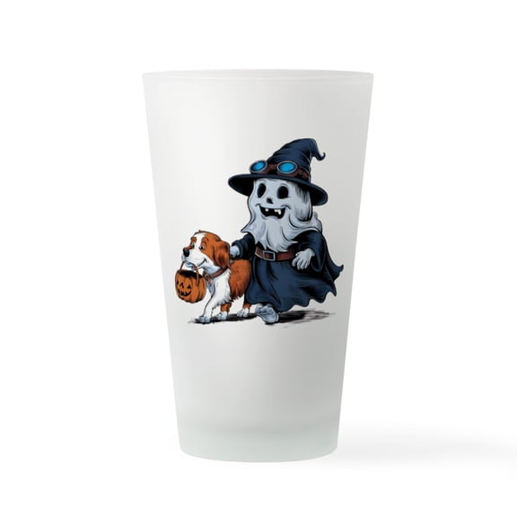 CafePress - A Cartoon Of A Skull With A Top Hat And A Dog - Pint Glass, Drinking Glass, 16 oz. CafePress