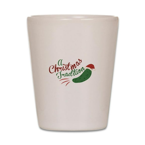 CafePress - A Christmas Tradition - White Shot Glass, Unique and Funny Shot Glass
