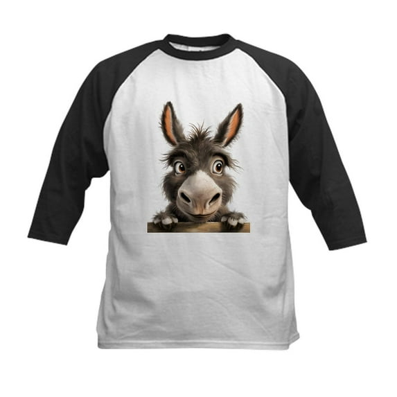 CafePress - A Close Up Of A Appears Kids Baseball T Shirt - Kids Cotton Baseball Jersey, 3/4 Sleeve Shirt