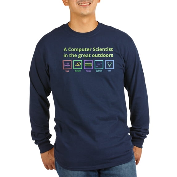 CafePress - A Computer Scientist In The Great Outdoors (Light) - Long Sleeve Dark T-Shirt