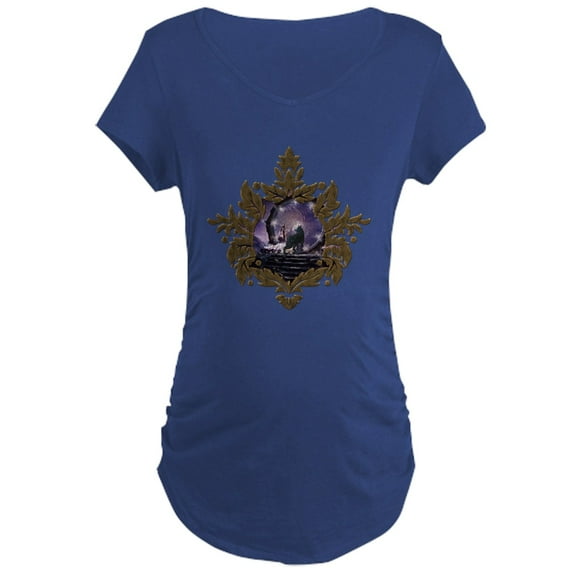 CafePress - A Fairy And A Dark Wolf Maternity T Shirt - Maternity Dark T-Shirt