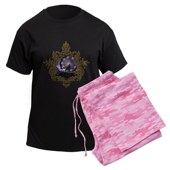 CafePress - A Fairy And A Dark Wolf Pajamas - Men's Dark Loose Fit Cotton Pajama Set