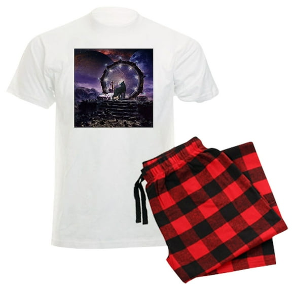 CafePress - A Fairy And A Dark Wolf Pajamas - Men's Light Loose Fit Cotton Pajama Set