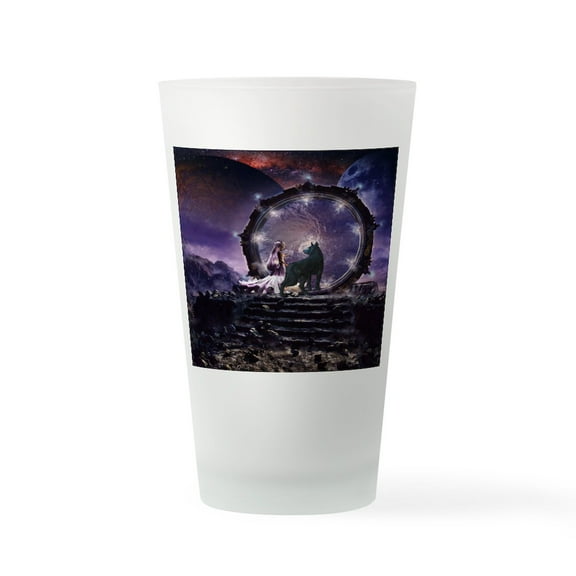 CafePress - A Fairy And A Dark Wolf - Pint Glass, Drinking Glass, 16 oz. CafePress