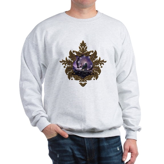 CafePress - A Fairy And A Dark Wolf Sweatshirt - Crew Neck Sweatshirt