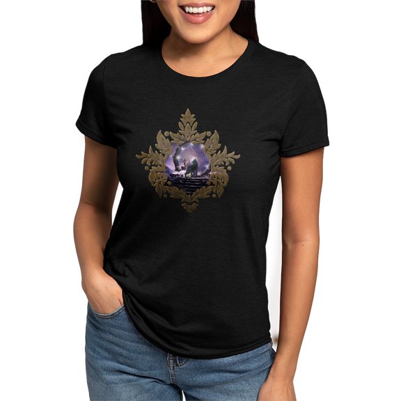 CafePress - A Fairy And A Dark Wolf T Shirt - Womens Tri-blend T-Shirt
