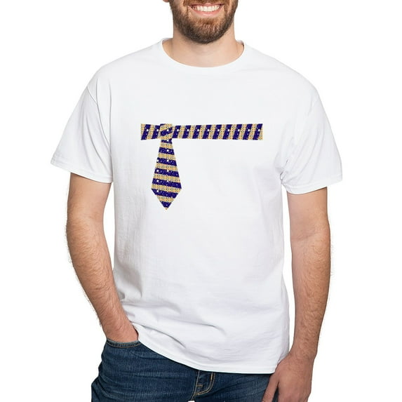 CafePress - A Father's Day Tie T Shirt - Men's White Classic Cotton T-Shirts
