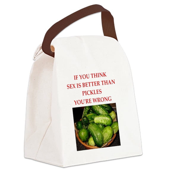CafePress - A Funny Food Joke - Canvas Lunch Bag with Strap Handle