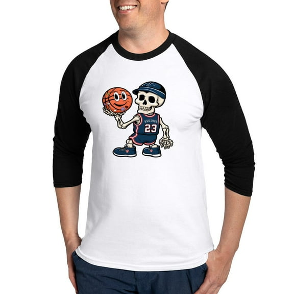CafePress - A Humorous And Creative Basketball Play - Cotton Baseball Jersey, 3/4 Raglan Sleeve Shirt