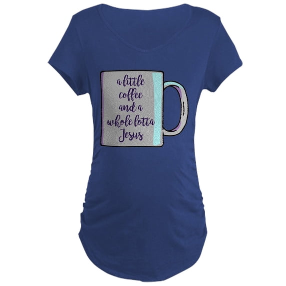 CafePress - A Little Coffee & A Whole L Maternity Dark T Shirt - Maternity Dark T-Shirt