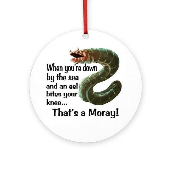 CafePress - A Moray - Round Wood Ornament 4"