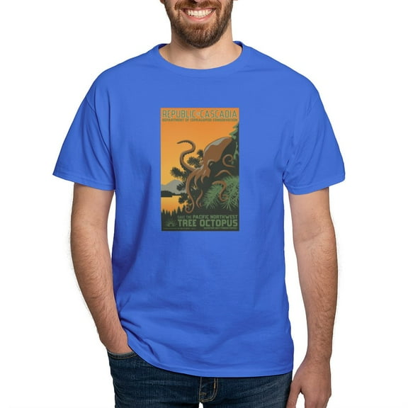 CafePress - A New Dawn Tree Octopus T Shirt - Men's Classic Graphic Cotton T-Shirt