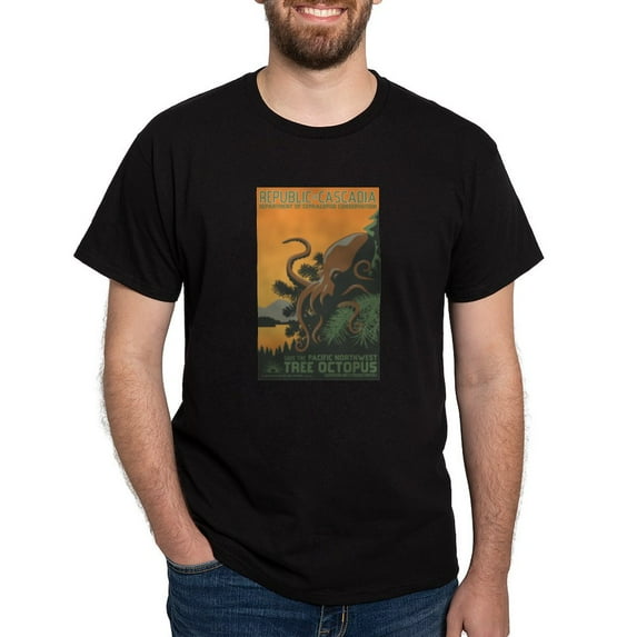 CafePress - A New Dawn Tree Octopus T Shirt - Men's Classic Graphic Cotton T-Shirt