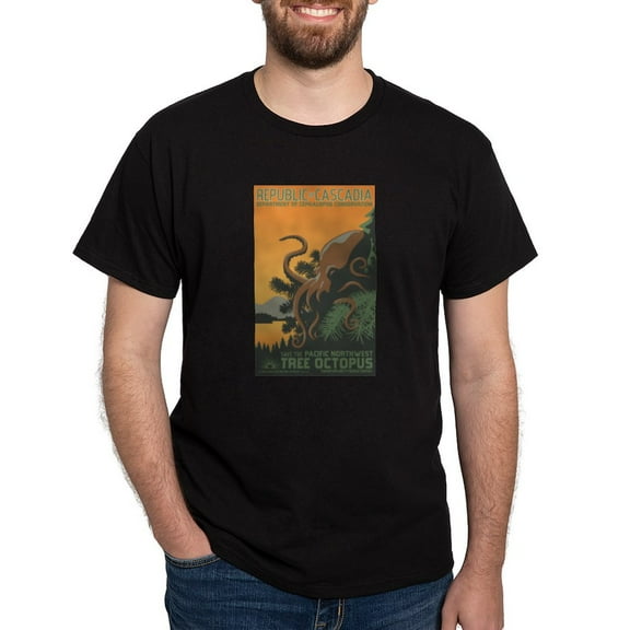 CafePress - A New Dawn Tree Octopus T Shirt - Men's Classic Graphic Cotton T-Shirt