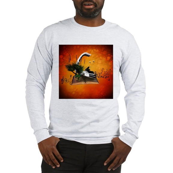 CafePress - A Piano Is Flying Out Of A Book. Long Sleeve T Shirt - Unisex Cotton Long Sleeve T-Shirt