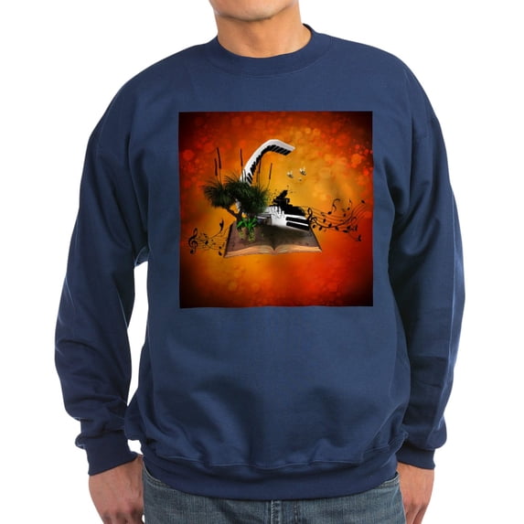 CafePress - A Piano Is Flying Out Of A Book. Sweatshirt - Classic Crew Neck Sweatshirt