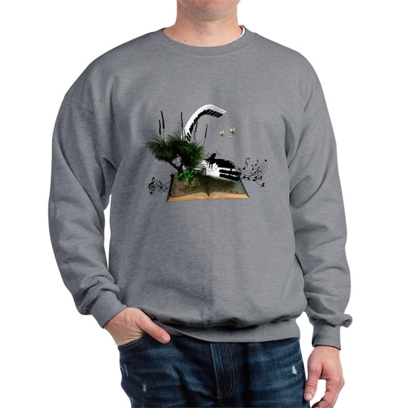 CafePress - A Piano Is Flying Out Of A Book. Sweatshirt - Crew Neck Sweatshirt