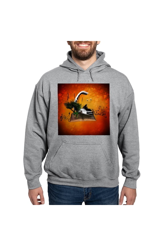 - A Piano Is Flying Out Of A Book. Sweatshirt - Pullover Hoodie, Hooded Sweatshirt