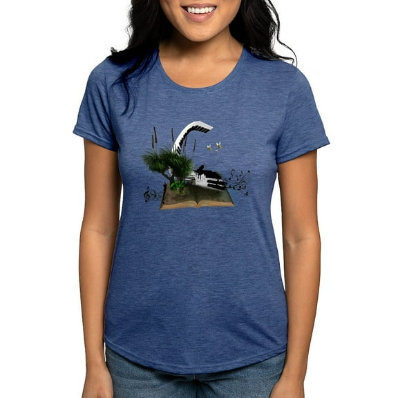 CafePress - A Piano Is Flying Out Of A Book. T Shirt - Womens Tri-blend T-Shirt