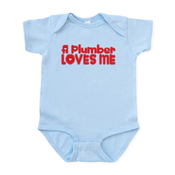 CafePress - A Plumber Loves Me Infant Bodysuit - Baby Light Bodysuit, Size Newborn - 24 Months
