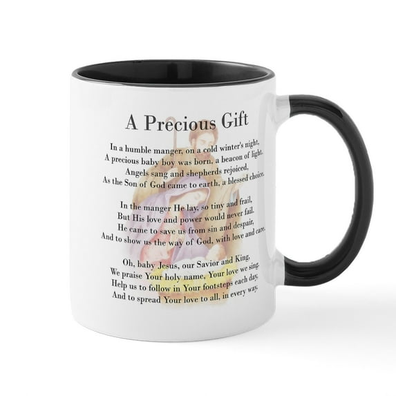 CafePress - A Precious Gift Christmas Poem Mugs - 11 oz Ceramic Mug - Novelty Coffee Tea Cup