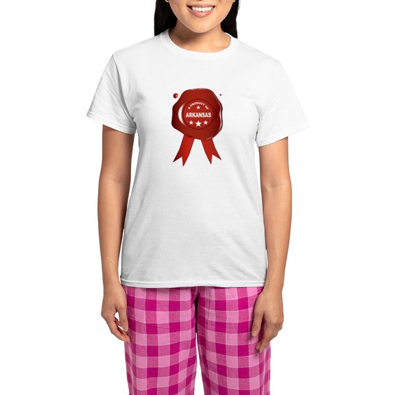 CafePress - A Product Of Arkansas Pajamas - Women's Short Sleeve Print T-Shirt and Pants Light Cotton Pajama Set