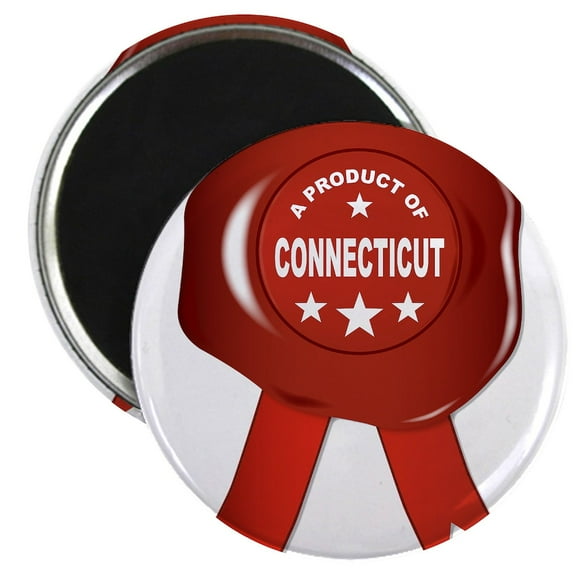 CafePress - A Product Of Connecticut Magnets - 2.25" Round Magnet, Refrigerator Magnet, Button Magnet Style
