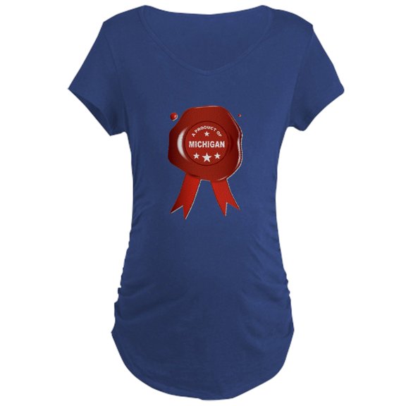 CafePress - A Product Of Michigan Maternity T Shirt - Maternity Dark T-Shirt