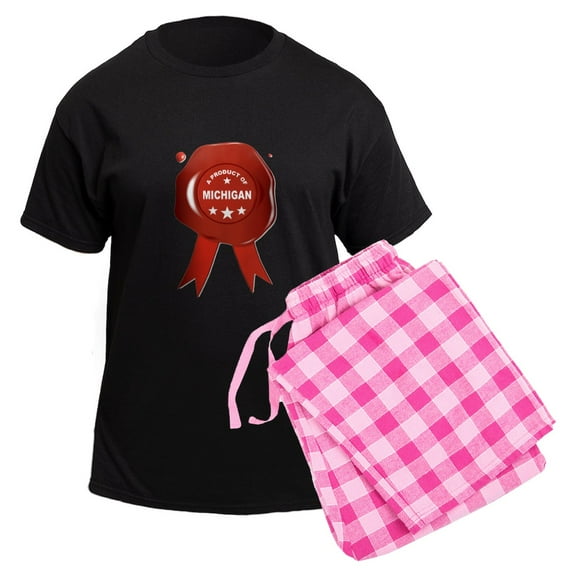 CafePress - A Product Of Michigan Pajamas - Men's Dark Loose Fit Cotton Pajama Set