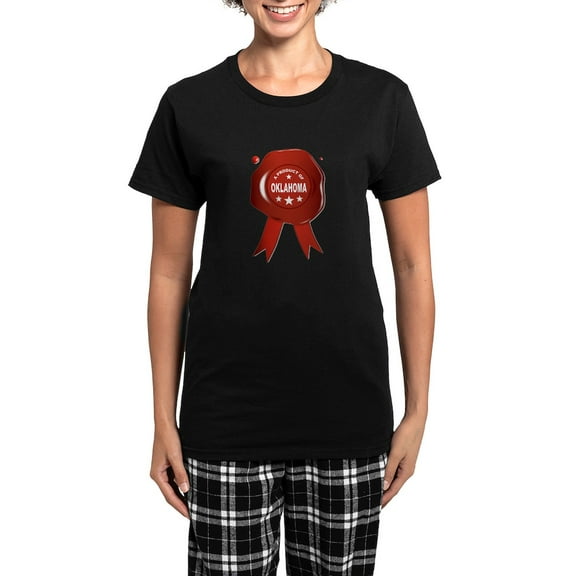 CafePress - A Product Of Oklahoma Pajamas - Women's Short Sleeve Print T-Shirt and Pants Dark Cotton Pajama Set