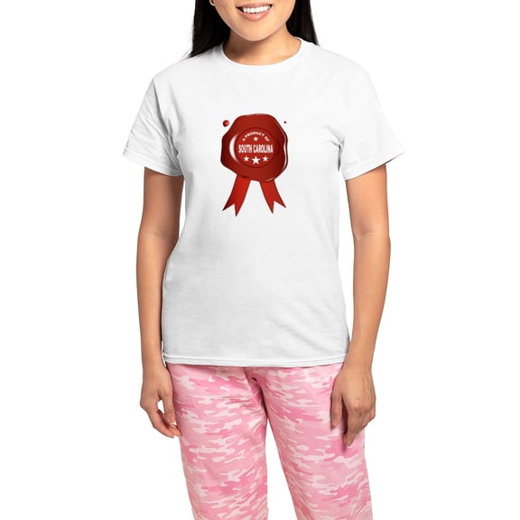 CafePress - A Product Of South Carolina Pajamas - Women's Short Sleeve Print T-Shirt and Pants Light Cotton Pajama Set
