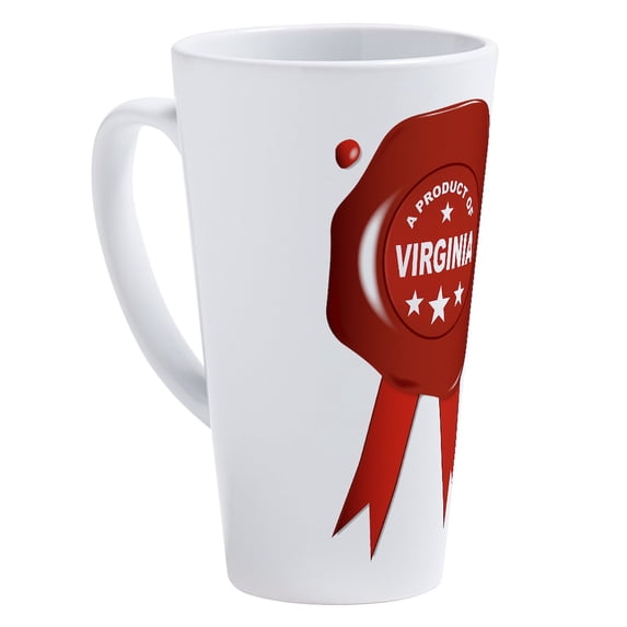 CafePress - A Product Of Virginia - 17 Oz White Ceramic Latte Mug