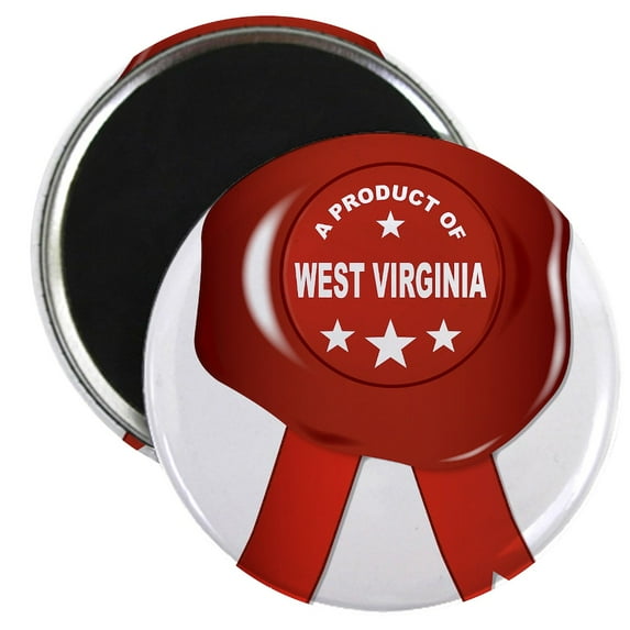 CafePress - A Product Of West Virginia Magnets - 2.25" Round Magnet, Refrigerator Magnet, Button Magnet Style