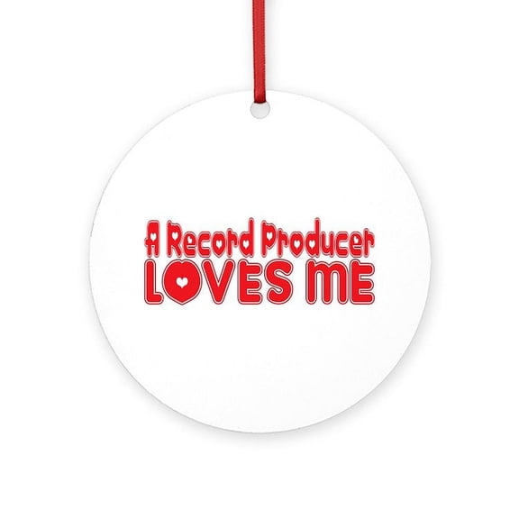 CafePress - A Record Producer Loves Me - Round Wood Ornament 4"