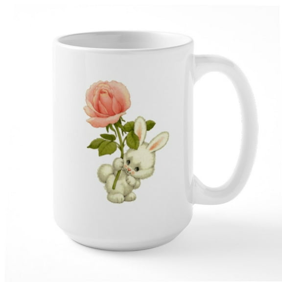 CafePress - A Rose For Easter Large Mug - 15 oz Ceramic Large White Nolvety Mug