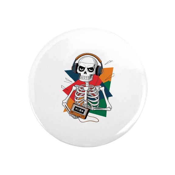 CafePress - A Skeletal Figure With A T Shirt Featuring - 2.25" Round Magnet, Refrigerator Magnet, Button Magnet Style