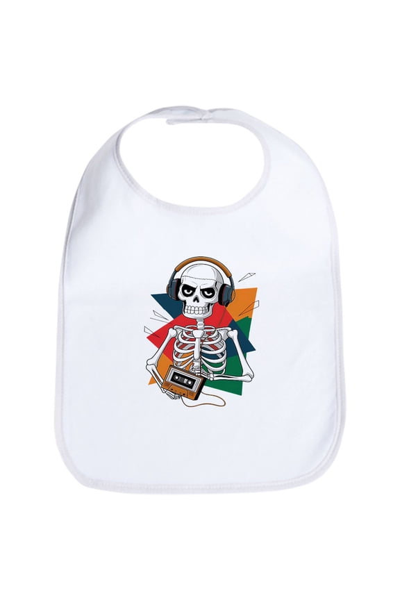 - A Skeletal Figure With A T Shirt Featuring - Cute Cotton Cloth Baby Bib, Toddler Bib