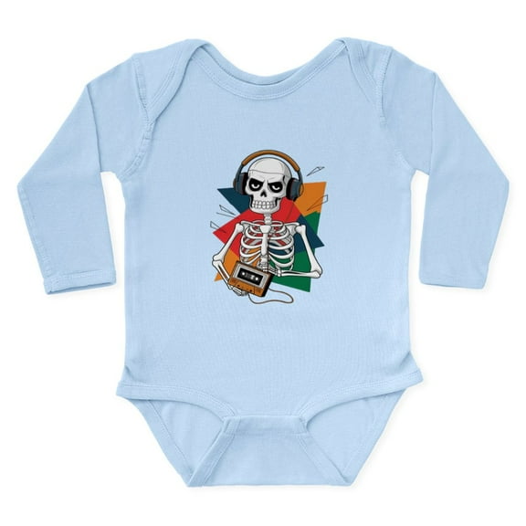 CafePress - A Skeletal Figure With A T Shirt Featuring - Long Sleeve Cotton Baby Bodysuit
