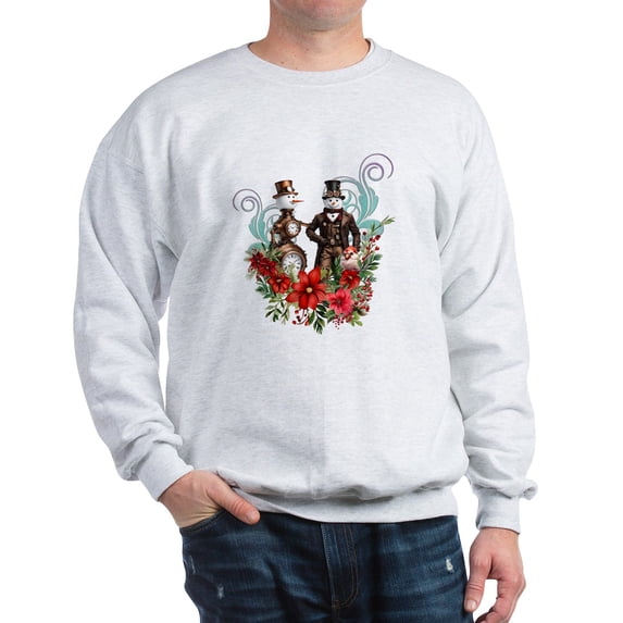 CafePress - A Steampunk Snowman Sweatshirt - Crew Neck Sweatshirt