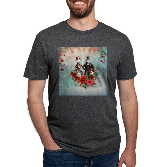 CafePress - A Steampunk Snowman T Shirt - Mens Tri-blend T-Shirt