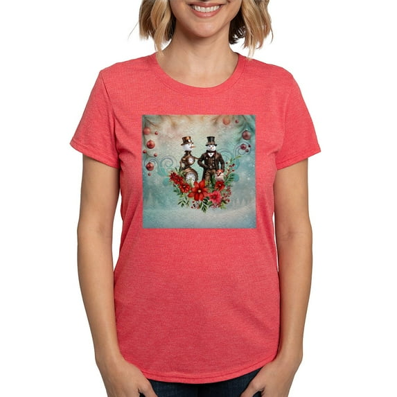 CafePress - A Steampunk Snowman T Shirt - Womens Tri-blend T-Shirt