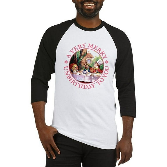 CafePress - A Very Merry Unbirthday To You Baseball Jersey - Cotton Baseball Jersey, 3/4 Raglan Sleeve Shirt
