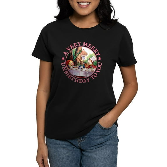 CafePress - A Very Merry Unbirthday To You Women's Dark T Shir - Women's Traditional Fit Dark T-Shirt