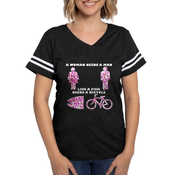 CafePress - A Woman Needs A Man... T Shirt - Womens Football Shirt