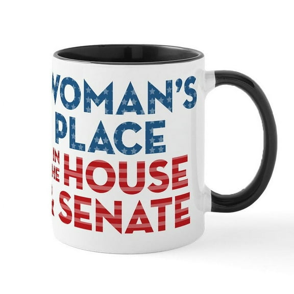 CafePress - A Woman's Place Is In The House - 11 oz Ceramic Mug - Novelty Coffee Tea Cup