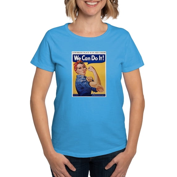 CafePress - A Womans Place Is In Her Union T Shirt - Women's Traditional Fit Dark T-Shirt