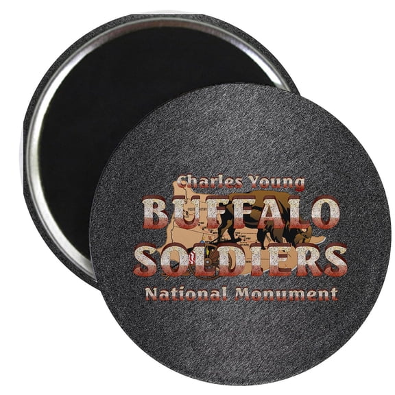 CafePress - ABH Buffalo Soldiers Magnet - 2.25" Round Magnet, Refrigerator Magnet, Button Magnet Style