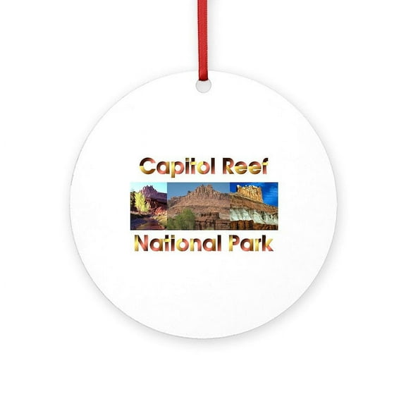 CafePress - ABH Capitol Reef -  Round Wood Ornament 4"