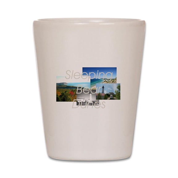 CafePress - ABH Sleeping Bear Dunes - White Shot Glass, Unique and Funny Shot Glass