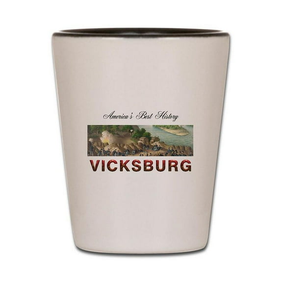 CafePress - ABH Vicksburg - White/Black Shot Glass, Unique and Funny Shot Glass
